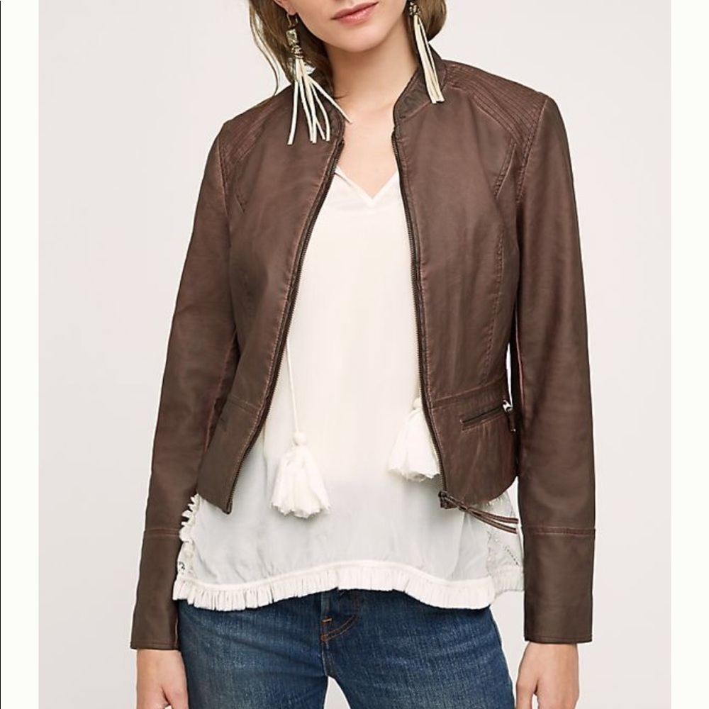 NWT Anthropologie Dara Vegan Leather Jacket